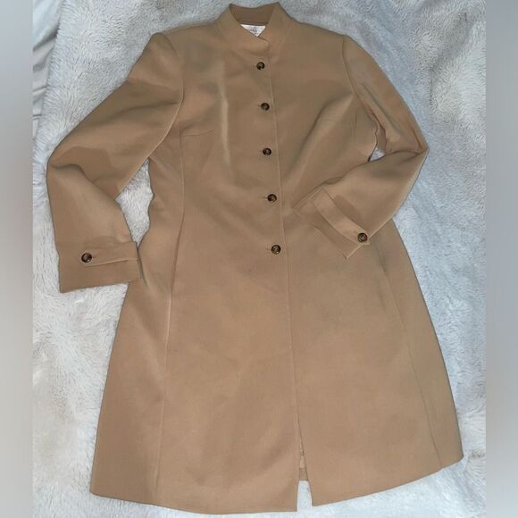 Tahari Knee Length Trench Style Coat Tan - Picture 1 of 7